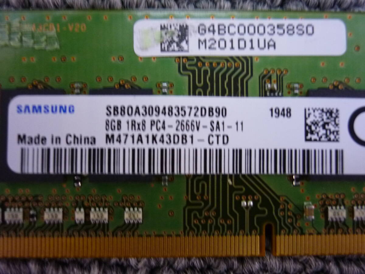 ■[返品返金可] SAMSUNG ノート用メモリ基板 PC4-2666V 8GB1枚 動作未確認 中古品 クリックポスト発送■の画像2