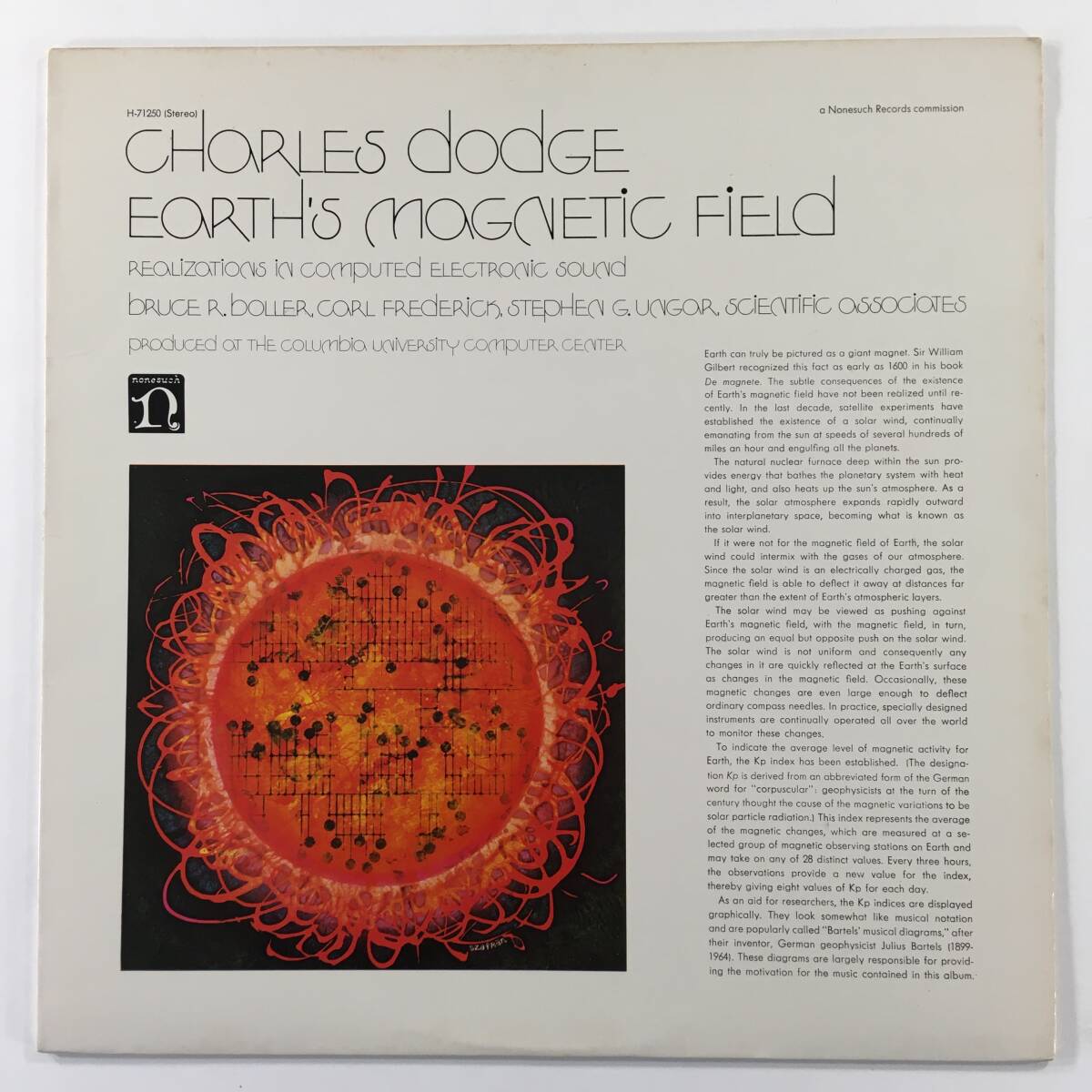 長岡鉄男レコード漫談米NONESUCH H71250【チャールズ・ダッジ 地球の磁場】『1970年。安物のオルガンをでたらめに弾いているような感じの画像1