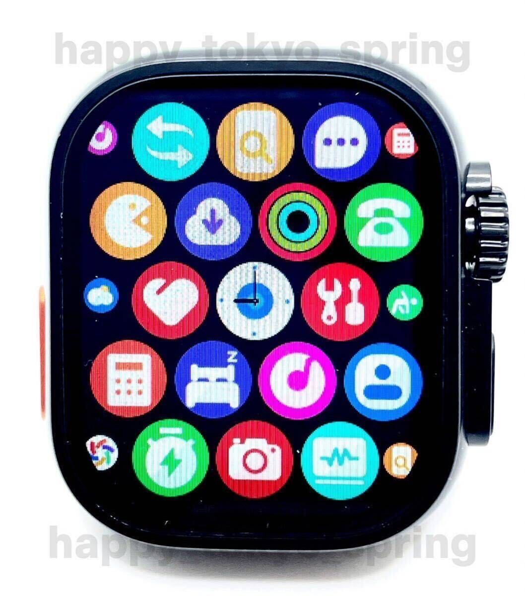 新品 HK9 Ultra Black Edition 2.19インチ 大画面 S9 スマートウォッチ 通話 音楽 多機能 健康 血中酸素 血圧 Apple Watch9 代替品_画像2