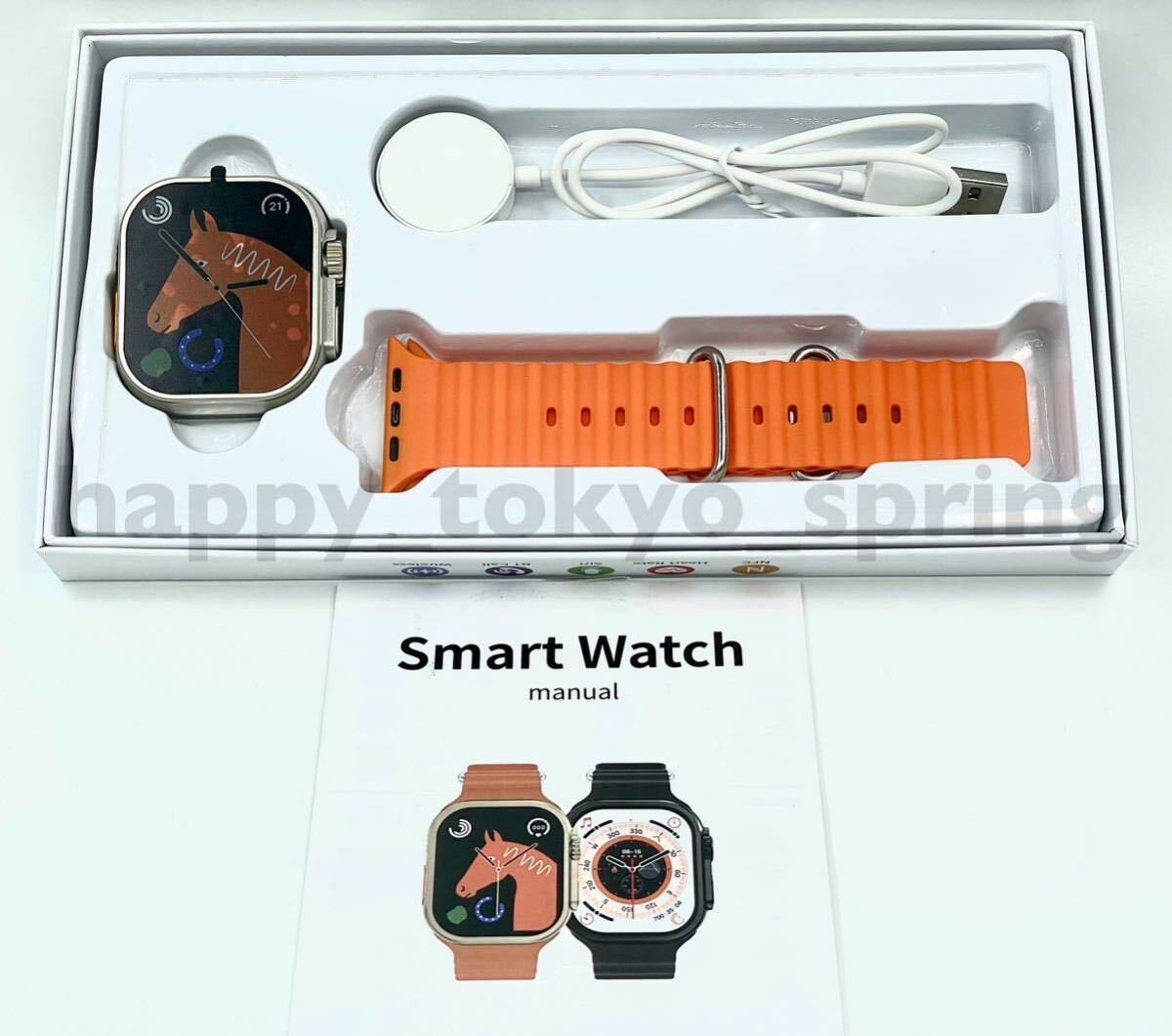 新品 Apple Watch Ultra2 代替品 2.19インチ 大画面 S9 スマートウォッチ 通話 音楽 多機能 健康 スポーツ 防水 血中酸素 android 血圧の画像4