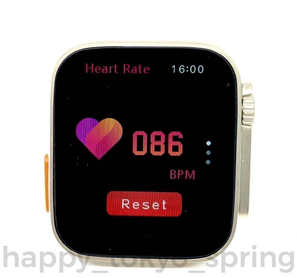 新品 Apple Watch Ultra2 代替品 2.19インチ 大画面 S9 スマートウォッチ 通話 音楽 多機能 健康 スポーツ 防水 血中酸素 android 血圧 の画像9