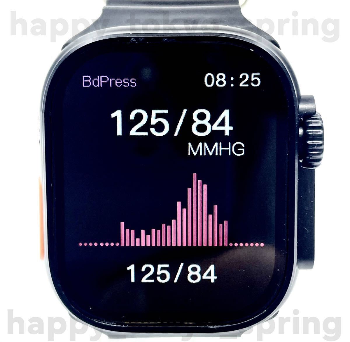 新品 Watch9 Pro Max 大画面 バンド7種類 スマートウォッチ 通話 音楽 多機能 健康 血中酸素 血圧 Apple Watch9 代替品.の画像6