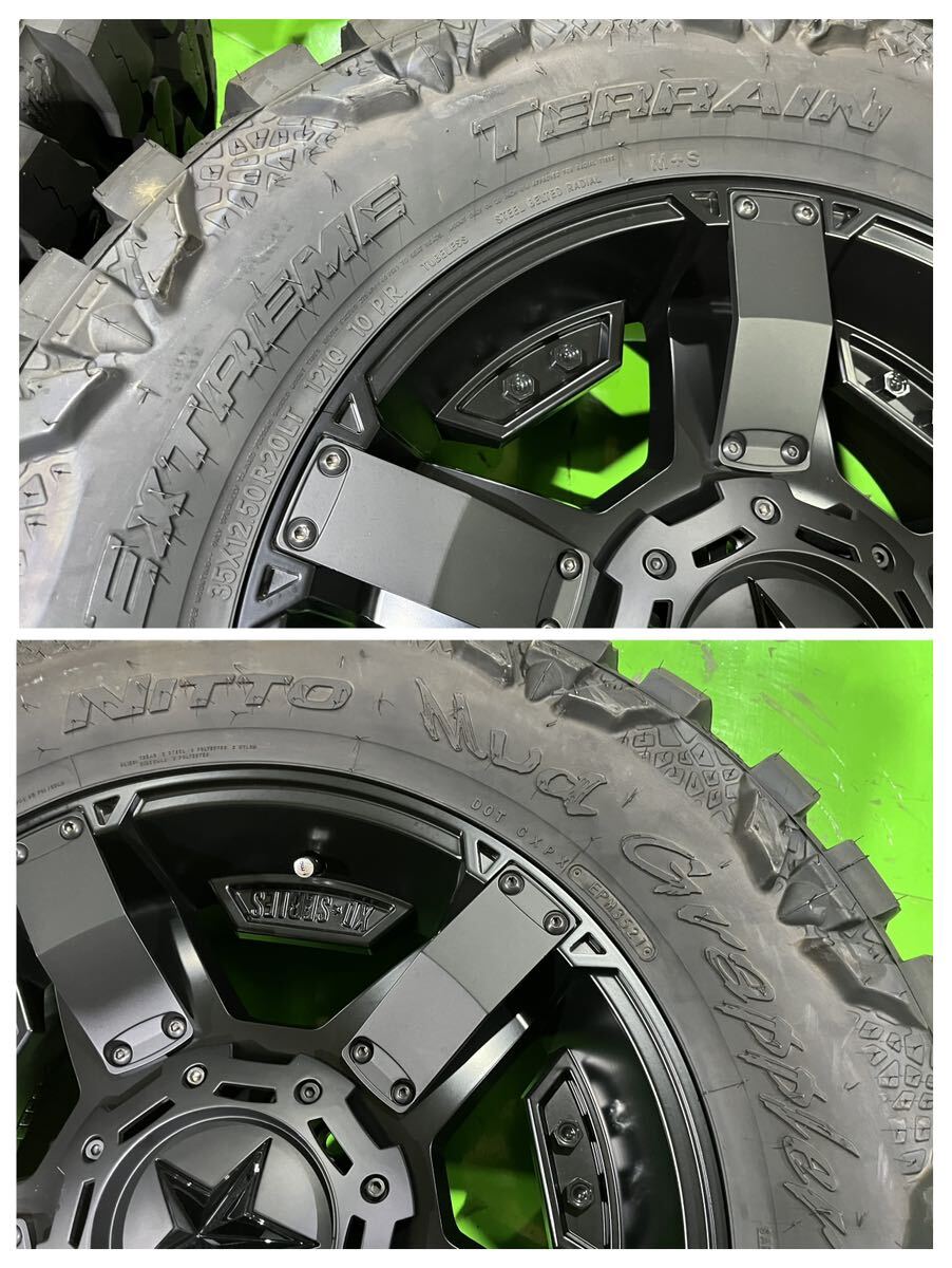 100系ランクルで使用。KMCロックスターⅡXDシリーズ9J x20 ET-8 PCD150 139.7 x5 NITTO Mud Grappler 35x12.5R20 LT 2021年製_画像6