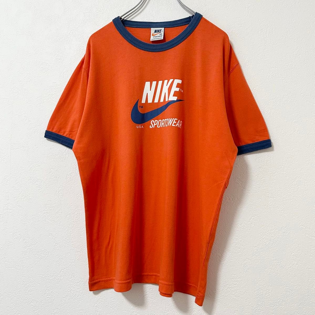 美品★00s★NIKE/ナイキ★リンガーTシャツ★オレンジタグ★復刻★オレンジ×ネイビー/紺×ホワイト/白★M