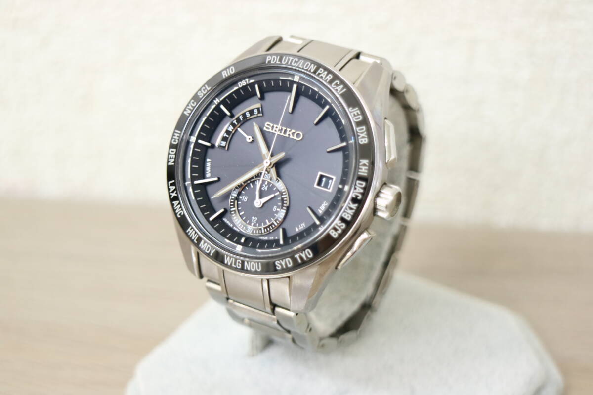 ジャンク品/リューズ不動 SEIKO セイコー ブライツ ワールドタイム 8B54-0BC0 電波ソーラー デイトの画像1