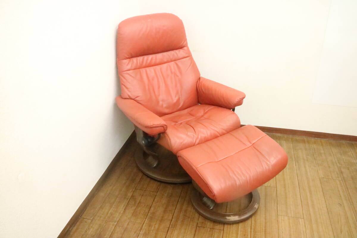 [ pickup possible / Fukuoka city Hakata district ] eko -nes original leather / total leather -stroke less less chair personal chair reclining chair 12J566