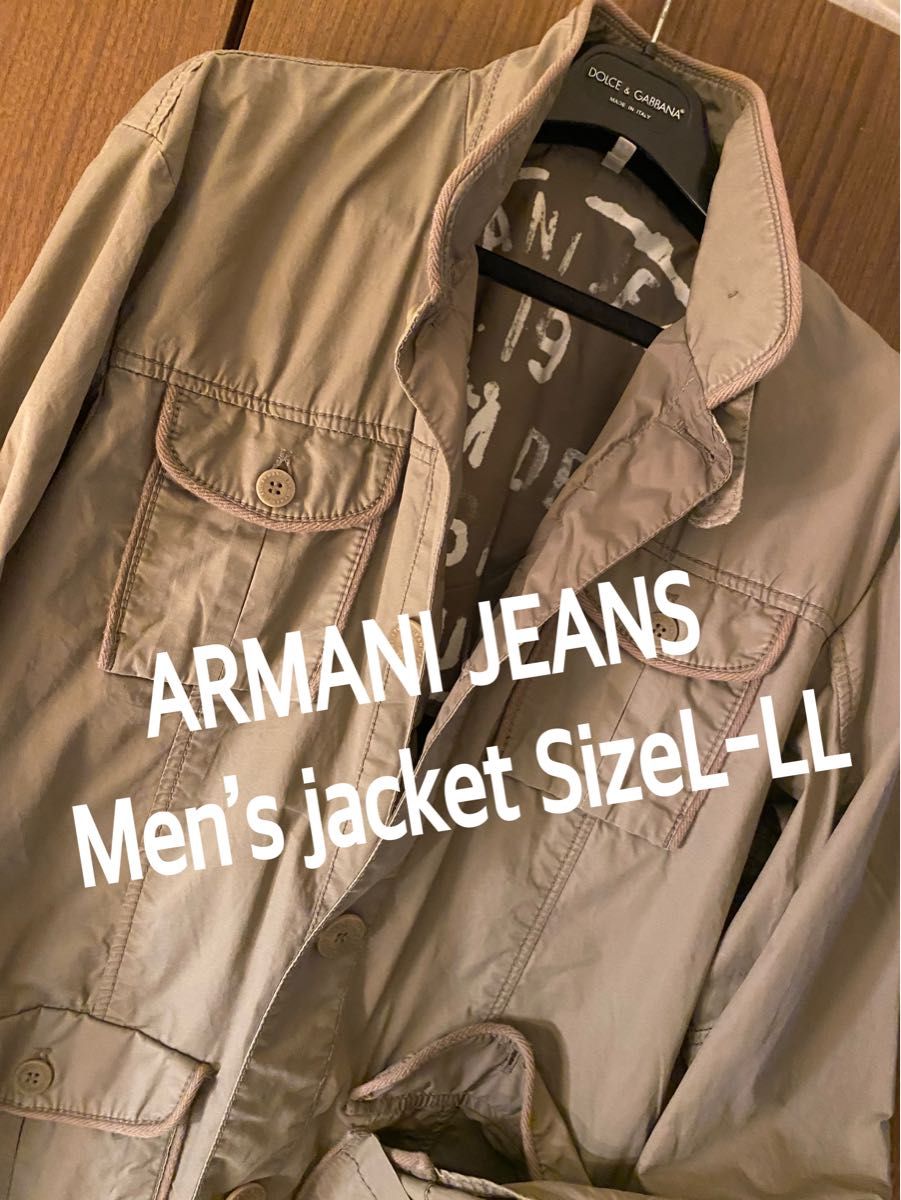 ARMANI JEANS/アルマーニジーンズ メンズ L〜LLサイズ★カーキ色☆万能ジャケット★