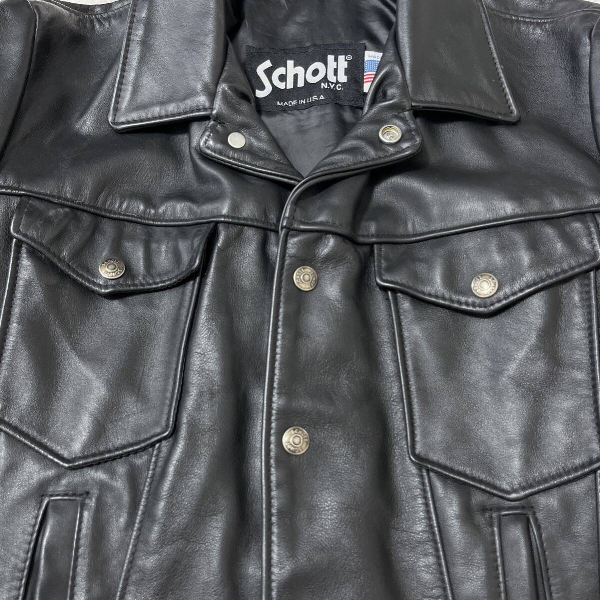 USA製Schott36レザージャケット トラッカージャケット 850SP本革 サードタイプの画像6
