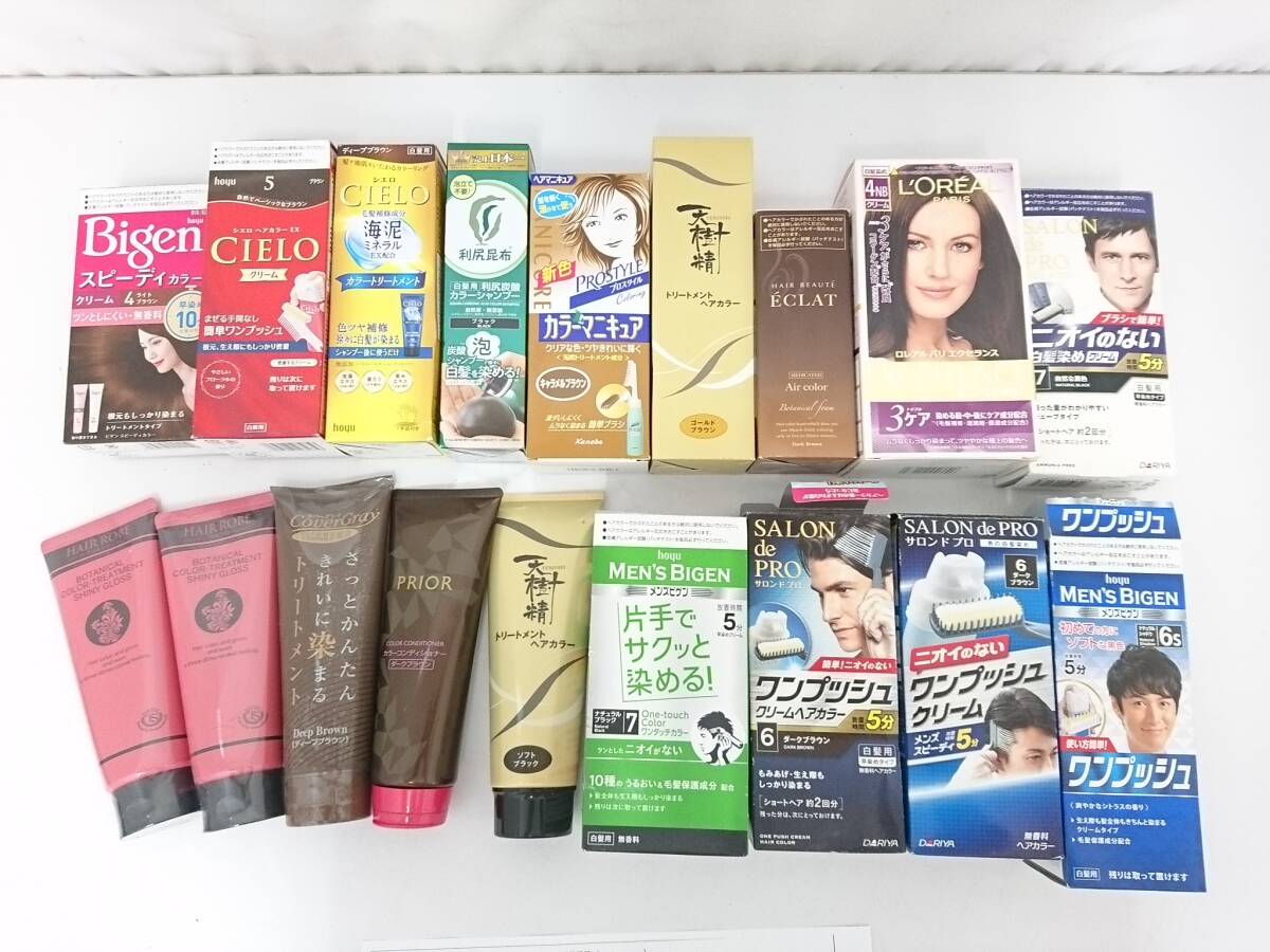 【未使用品～USED品】白髪染め ヘアカラー剤 おまとめ18点セット/白髪用/ヘアマニキュア/ブラウン/ブラック/ヘアケア/高陽社他/8-RYQ71の画像1