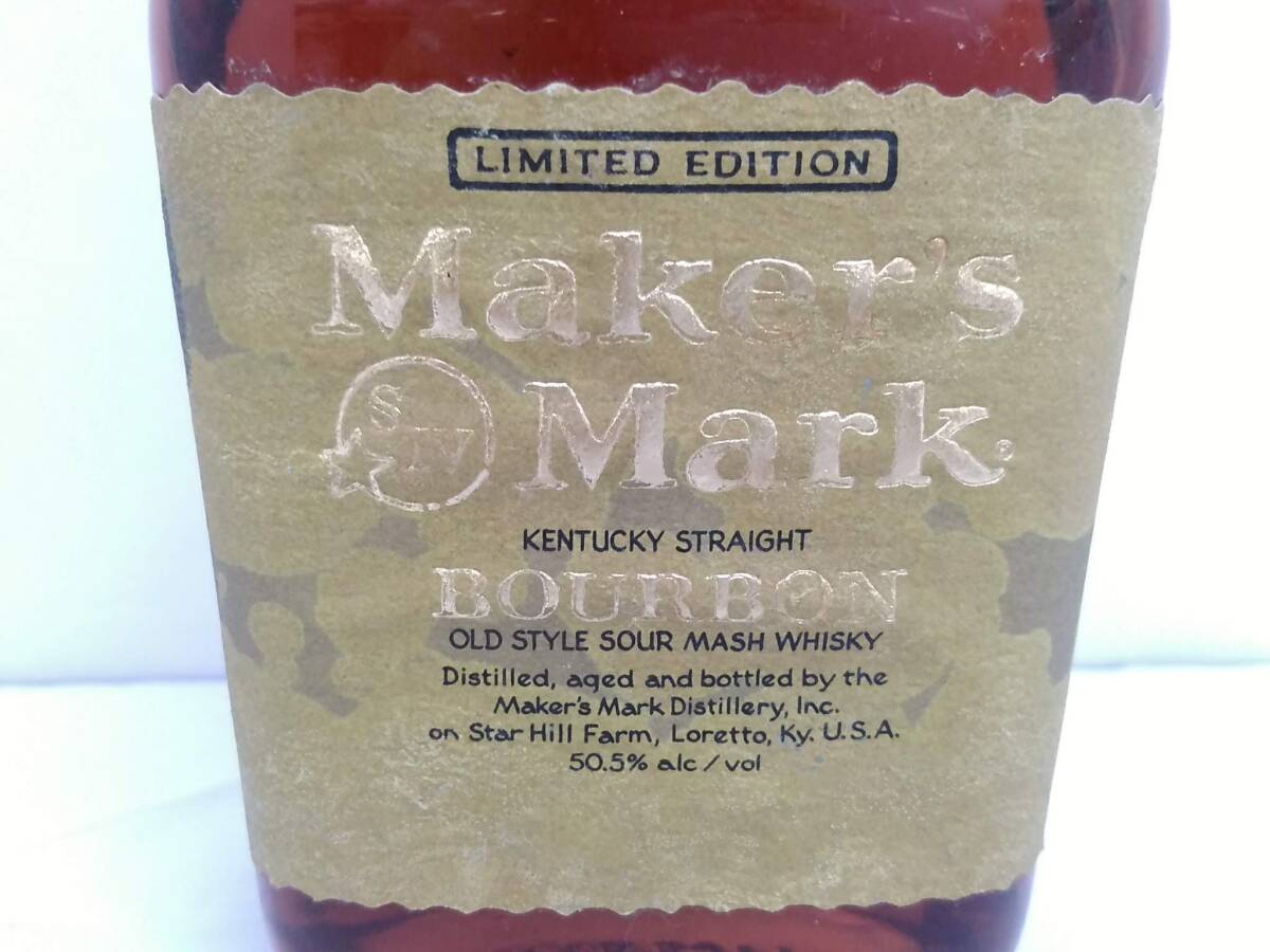 【コレクション放出品 未開栓】Maker's Mark メーカーズマーク ゴールドトップ バーボンウイスキー 750ml 50.5%/古酒/6-06OM042112の画像4