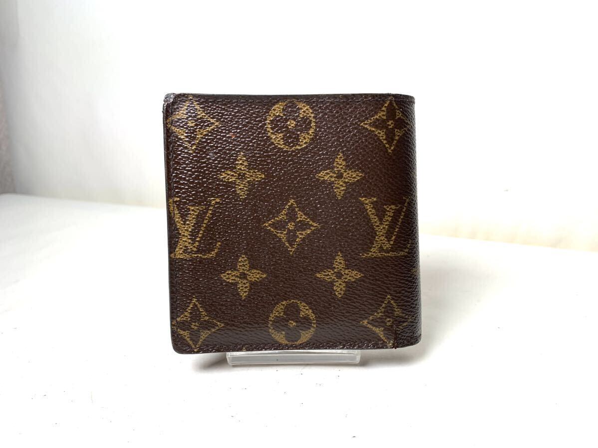 556 美品 1円 LOUIS VUITTON ルイヴィトン M61675 モノグラム ポルトフォイユマルコ 二つ折り 財布 ウォレット ミュルティブル_画像2