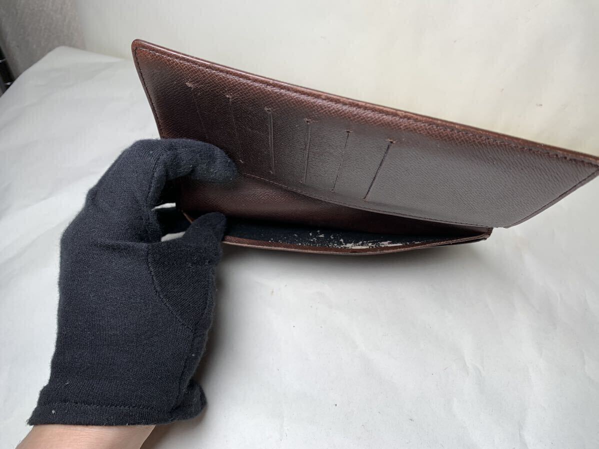 585 美品1円 LOUIS VUITTON ルイヴィトン N61823 ダミエ ポルトバルール カルトクレディ 二つ折り 長財布 ウォレットの画像9