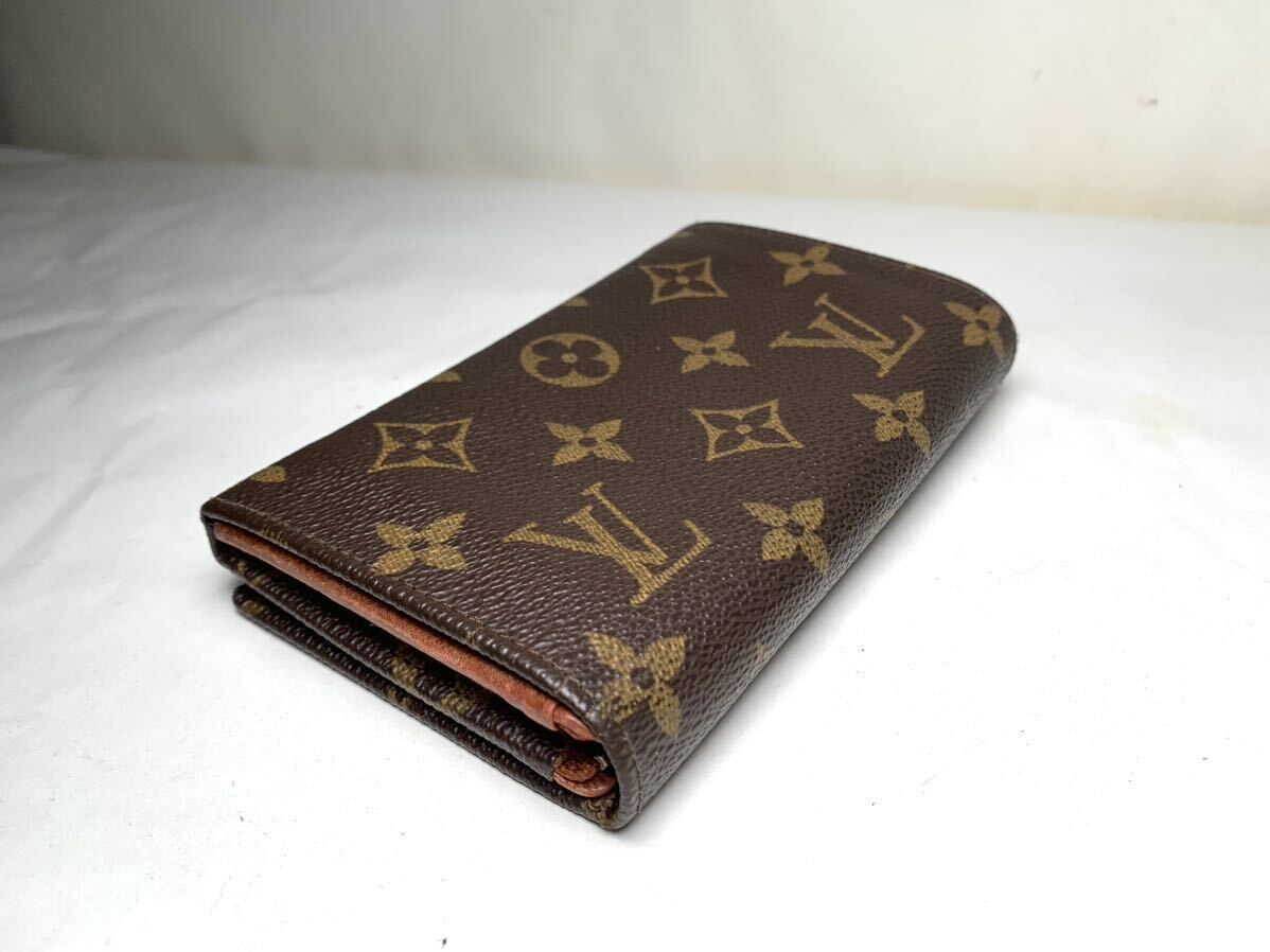 587 美品　1円 LOUIS VUITTON ルイヴィトン M61730 モノグラム ポルトモネ ビエ トレゾール 二つ折り 財布 ブラウン系 _画像3