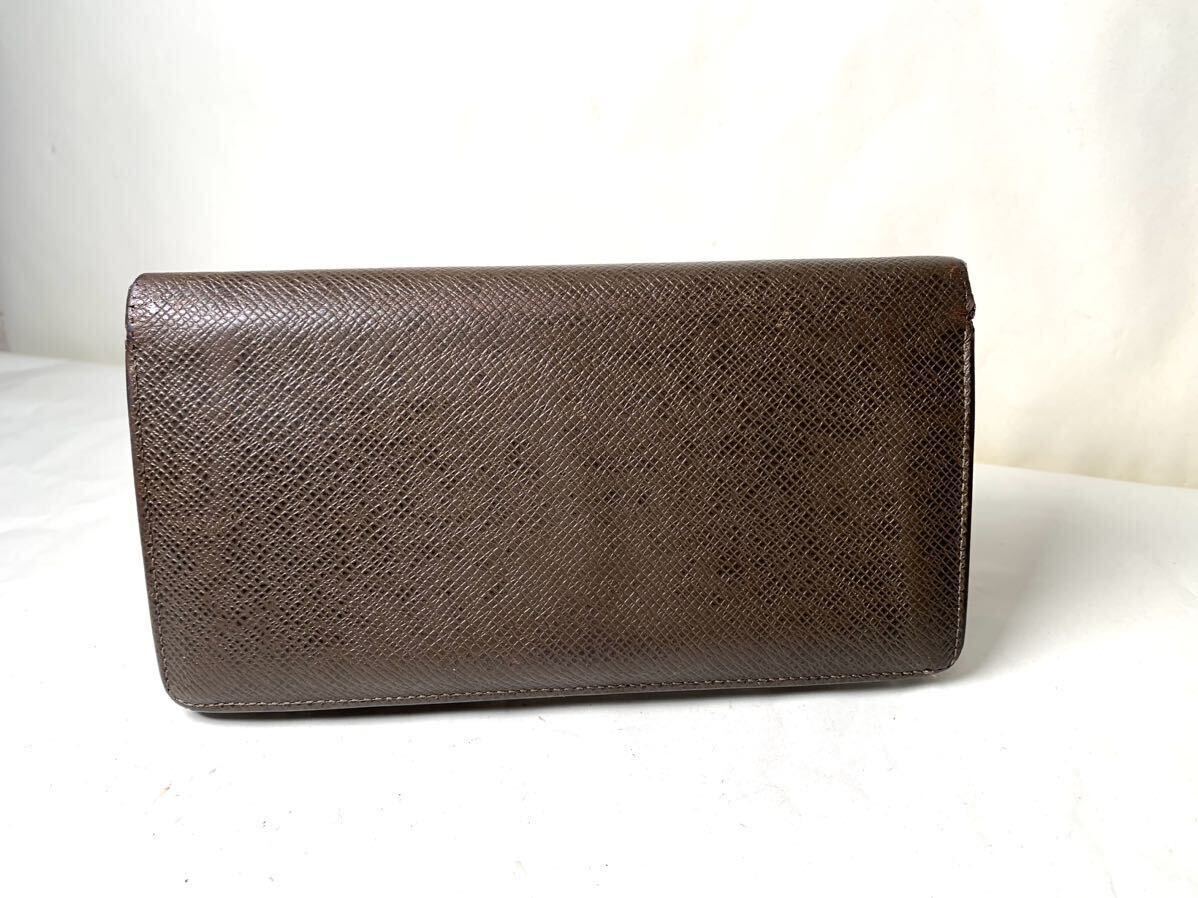 646 1円 ■美品■ LOUIS VUITTON ルイヴィトン M30501 タイガ ポルトフォイユ ブラザ 二つ折り 長財布 ウォレット メンズ ブラウン系の画像1