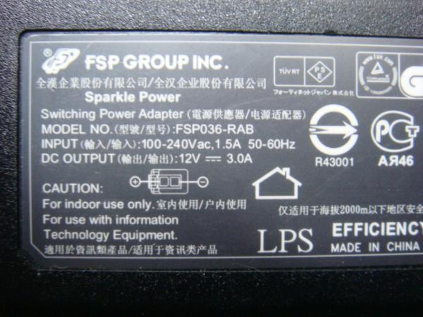 FSP FSP036 Switching AC ADAPTER Fortinet FortiGate-40F 60C FG-60D 60E 60F 90D 40C/50E UTM 対応の画像2