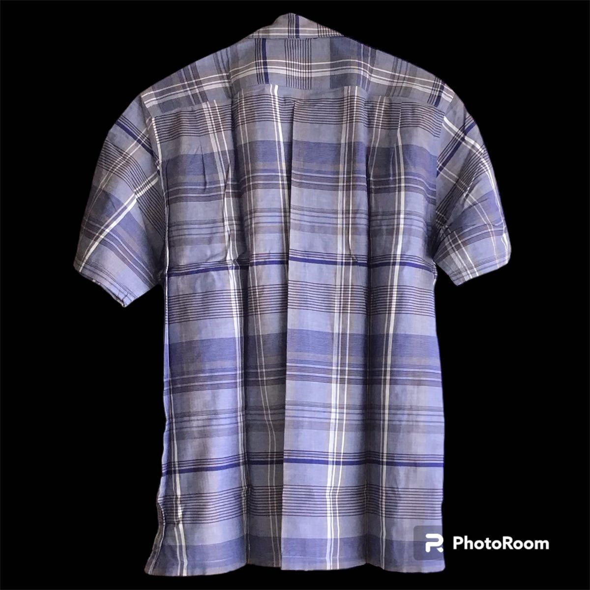【無印良品】クリーニング済　L2枚セット　 半袖シャツ　 チェック　 シャツ　MUJI　良品計画　 半袖　 ブルー