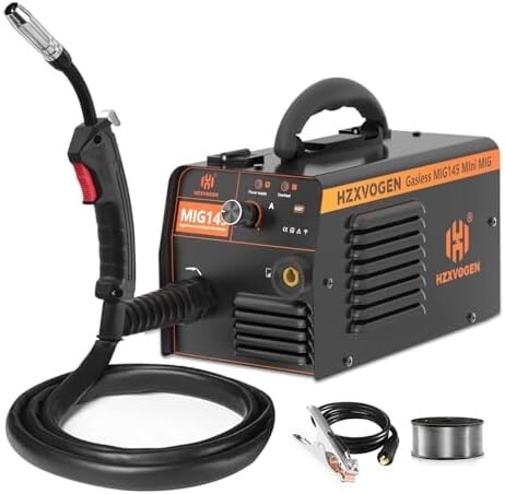 【新品送料無料】HZXVOGEN ノンガス 半自動 溶接機 100V 200V 兼用 MIG溶接機 145A はんじどう溶接機 軽量 家庭用 日本語説明書 MIG-145