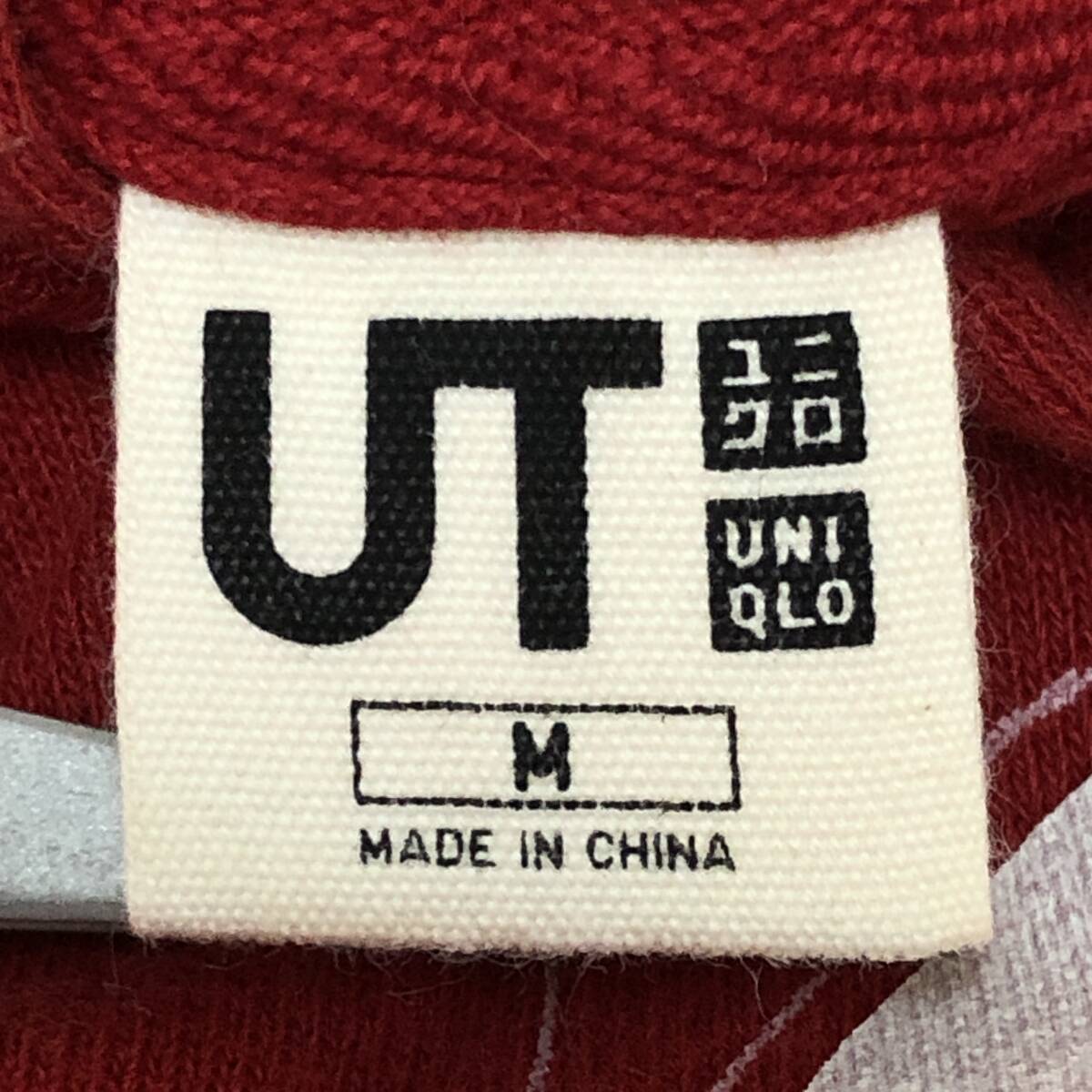 a04012 UNIQLO ユニクロ ワンピース ミッキー パーカー ポケット 綿100％ 秋 冬 M 赤 レディース 古着 USED ベーシックカジュアルスタイル_画像8