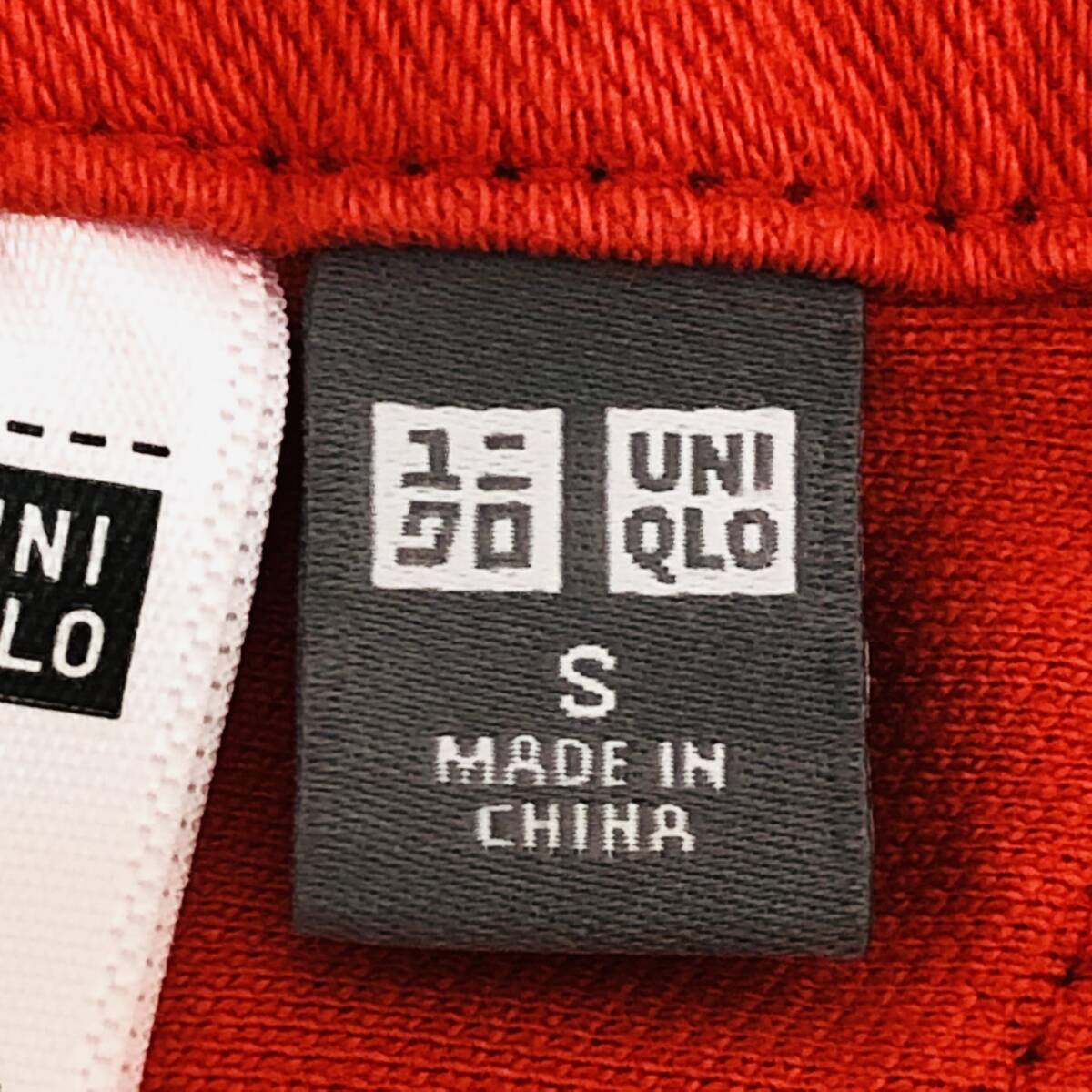 a04149 美品 UNIQLO ユニクロ スキニーパンツ スリム ストレッチ ポケット 綿混 S 赤 無地 レディース 万能 ベーシックカジュアルスタイル_画像8