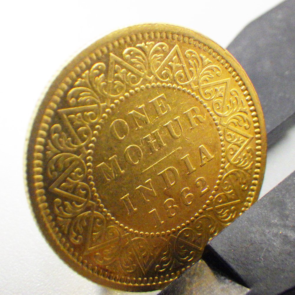 英領インド モハール金貨 1862年 ヴィクトリア女王 約11.64g 貨幣 101-2574669【O商品】の画像4