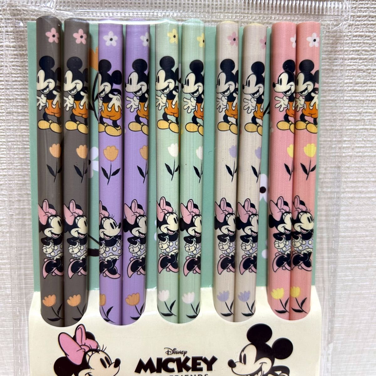 【新品、未使用】Disney ディズニー　ミッキーアンドフレンズ　　ミッキーとミニー　お箸５膳　 ディズニー キャラクター