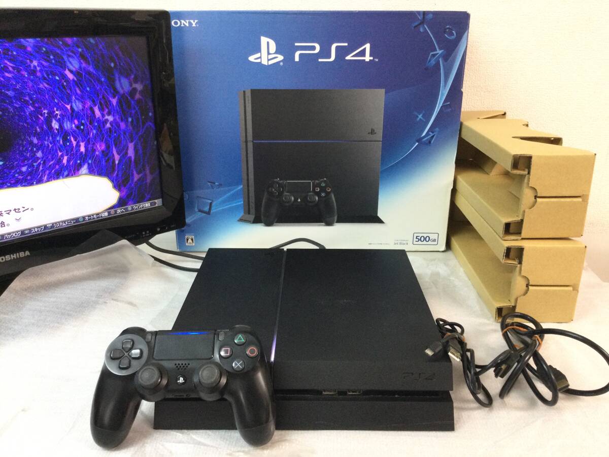 PS4 PlayStation4 本体 CUH-1200A B01 500GB ジェットブラック SONY 初期化済み 元箱付き FW10.50 /④_画像1