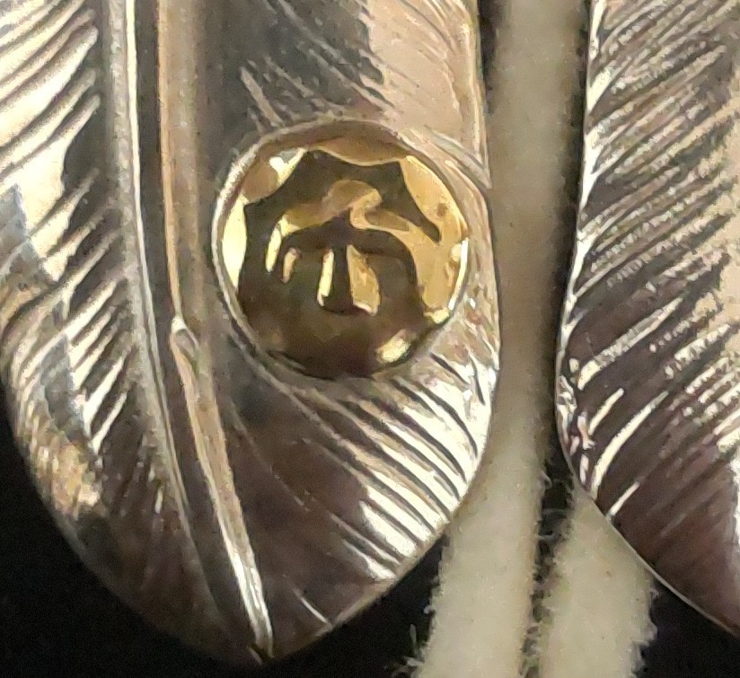 美品 金縄ターコイズ特大&金メタル付き特大フェザー SV 美品 金縄ターコイズ特大&金メタル付き特大フェザー SV