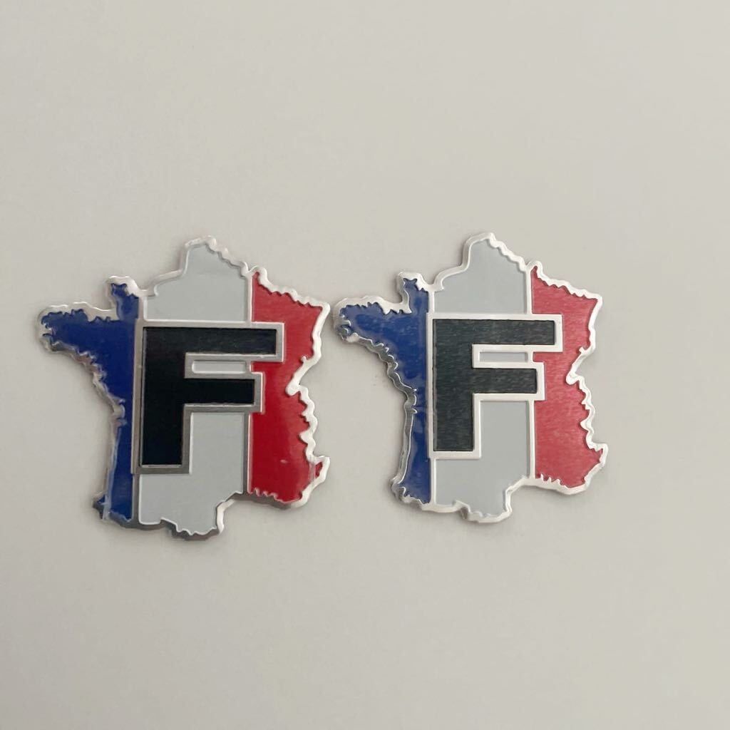 フランス国旗　アルミ ステッカー ２個プジョー 、ルノー 、シトロエン …_画像1