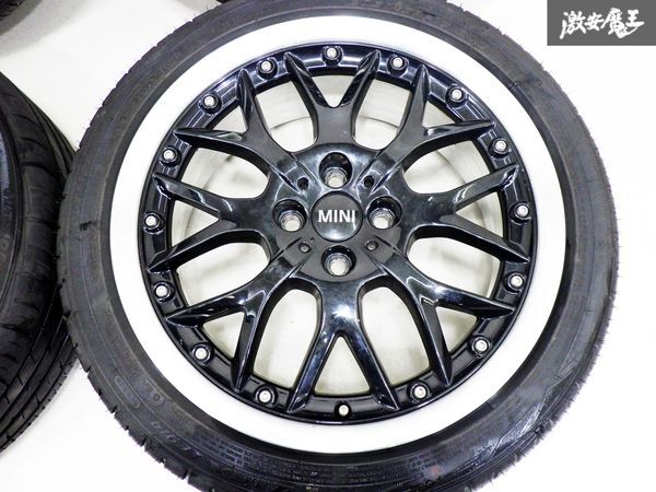 【 希少!! 】 BMW MINI ミニ 純正OP BBS RS873 17インチ 7J +48 PCD 100 4H 4穴 205/45RF17 タイヤ付 ホイール 4本 R56 クーパー 等 棚39B_画像3