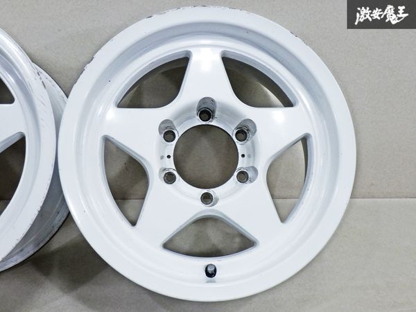 BRIDGESTONE ブリヂストン 16インチ 8J ±0 PCD 139.7 6H 6穴 ホイール 単体 4本 ホワイト ハイラックス サーフ ランクル プラド 棚39Aの画像6