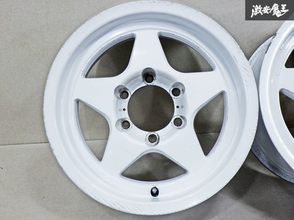 BRIDGESTONE ブリヂストン 16インチ 8J ±0 PCD 139.7 6H 6穴 ホイール 単体 4本 ホワイト ハイラックス サーフ ランクル プラド 棚39Aの画像5