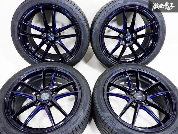 【 22年製 タイヤ付き!! 】 weds ウェッズ RN-55M 18インチ 8.5J +52 PCD 114.3 5H 245/40R18 タイヤホイール 4本 VAB WRX にて使用 棚33Cの画像2