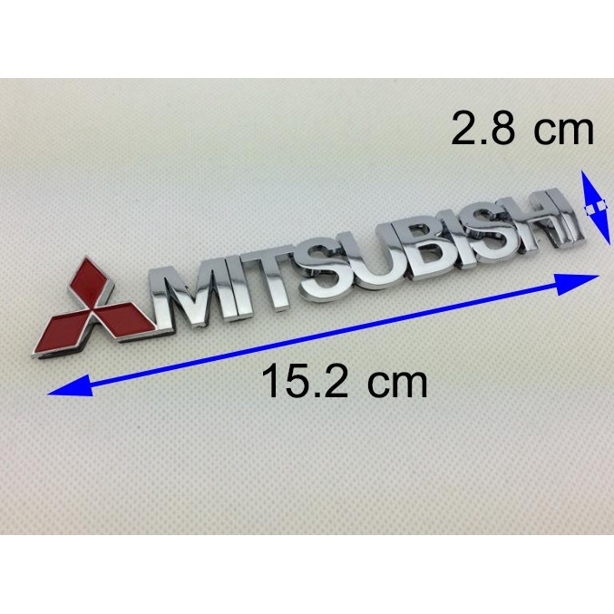 【送料込】MITSUBISHI(三菱) 3Dエンブレム メッキシルバー 縦2cm×横15.3cm 金属製 デリカ アウトランダー ランサー RVR デリカミニの画像1