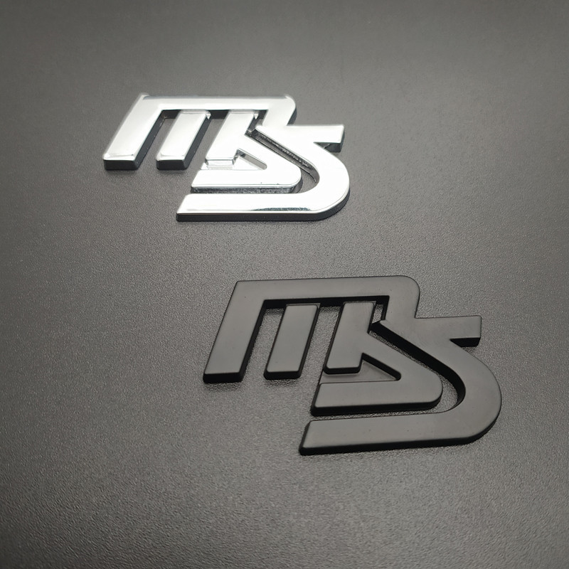 【送料込】MS(MAZDASPEED) ロゴ3Dエンブレム(両面テープ) マットブラック 金属製 マツダスピードの画像4