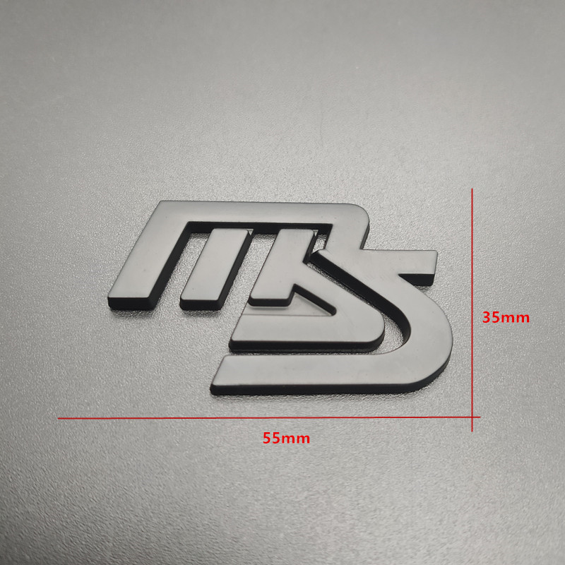 【送料込】MS(MAZDASPEED) ロゴ3Dエンブレム(両面テープ) マットブラック 金属製 マツダスピードの画像3