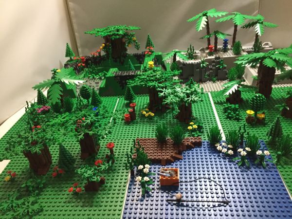レゴ 造形用 森 洞窟 木 花 釣具 立体プレート 大量セットの画像8