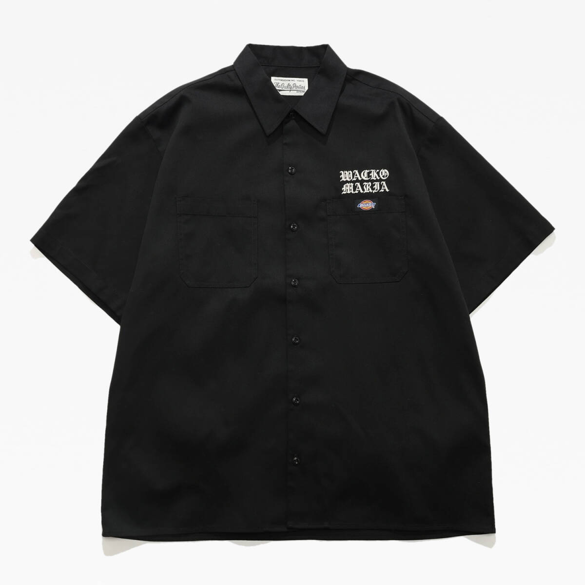 Dickies x WACKO MARIA WORK SHIRTディッキーズ古着ワコマリア黒ワークシャツ刺繍コラボxsサイズ舐達麻アフロディーテbuds24_画像1