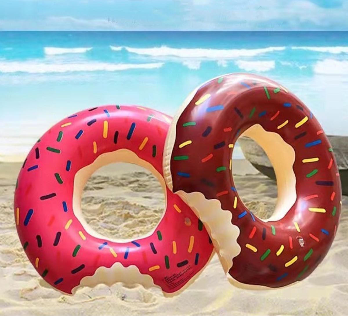 ドーナツ　浮き輪　90cm  ドーナッツ　水遊び　プール　夏休み　海　映え　いちご