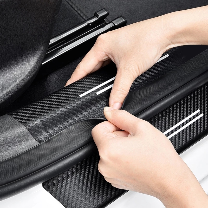  domestic delivery AMG Mercedes Benz door sill protector carbon fibre sticker entry guard door sill scuff plate f