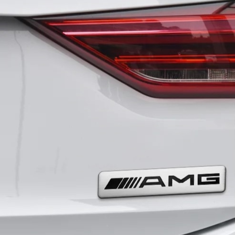 Mercedes-Benz メルセデスベンツ AMG 3D アルミ エンブレム プレート 12x2.6cm リア トランク フェンダー バッジ ステッカー sd_画像2