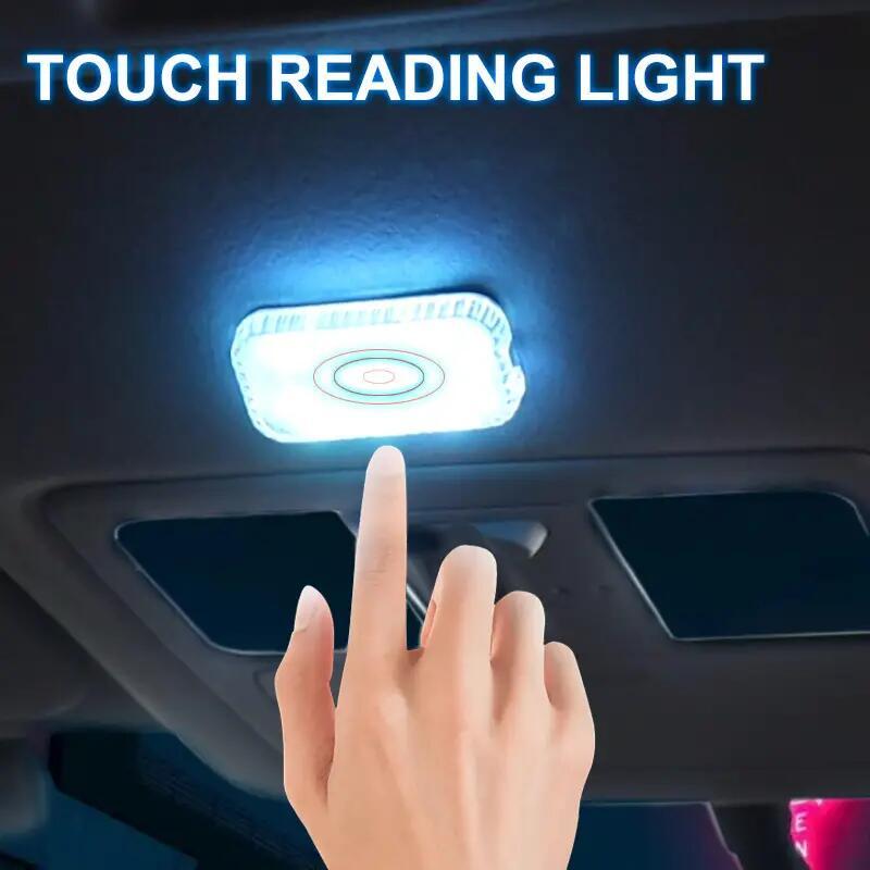 LED タッチライト ミニ ワイヤレス ルームランプ USB充電 車内照明 ドアフットトランク収納ボックス 屋根 天井 読書灯 n_画像1