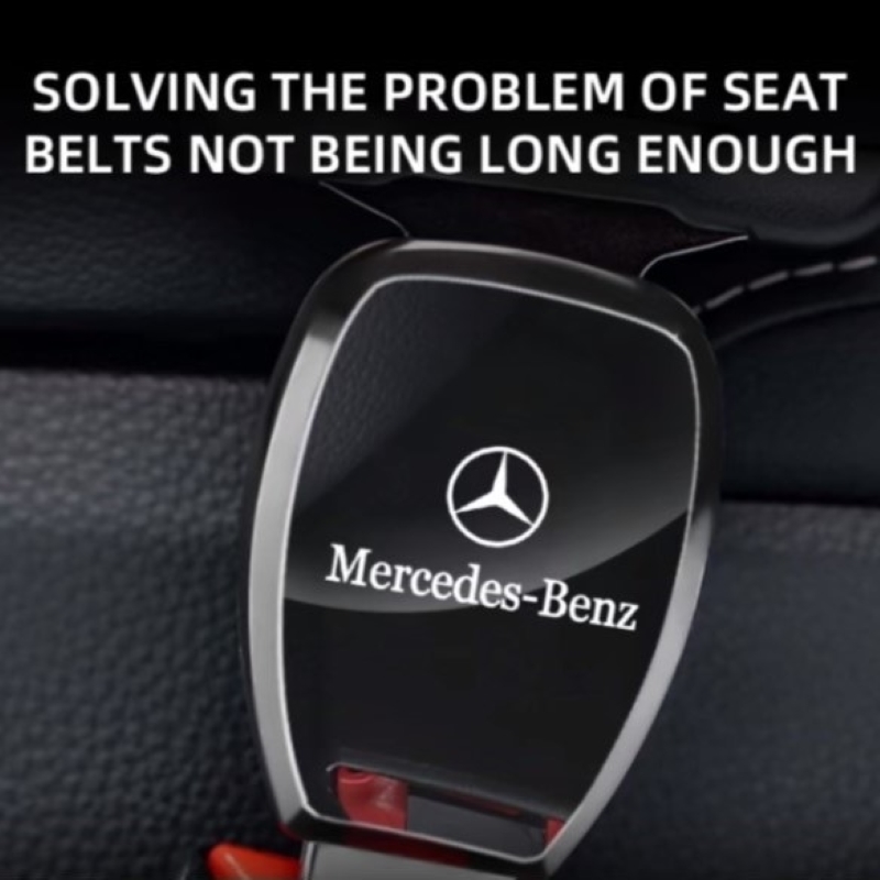 Mercedes-Benz メルセデスベンツ シートベルト エクステンダー バックル ミラー仕上げ ワンプッシュ ボタン ガンブラック 黒 AMG spの画像2