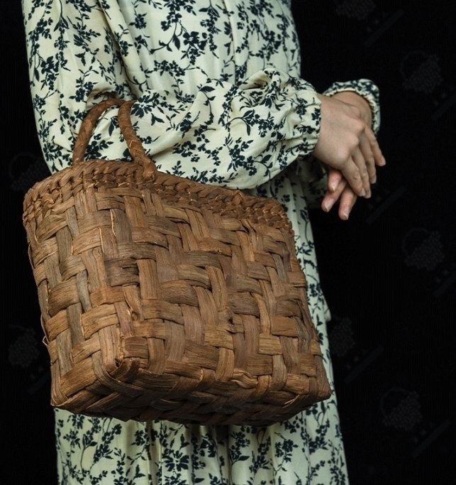 新入荷★高品質★職人手編み 嵐編み 網代編み 山葡萄籠バッグの画像6