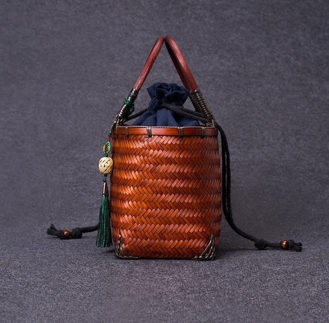新入荷★手作りの竹編みバッグ、ハンドバッグ織バッグ、竹バスケットバッグの画像2