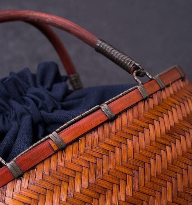 新入荷★手作りの竹編みバッグ、ハンドバッグ織バッグ、竹バスケットバッグの画像4