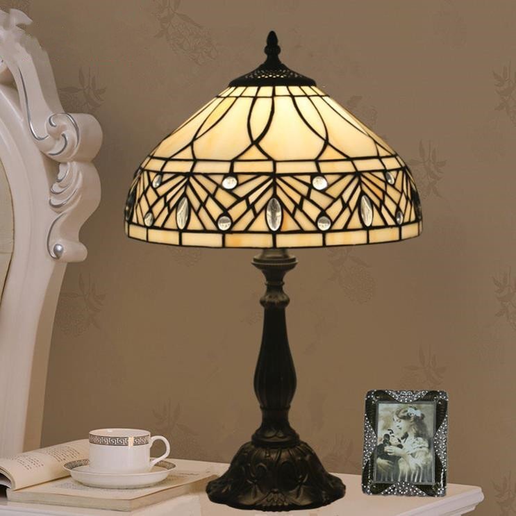  прекрасный товар * Vintage Tiffany освещение мебель * электрический подставка [ stain do лампа витражное стекло античный цветочный принт ] ретро атмосфера ....
