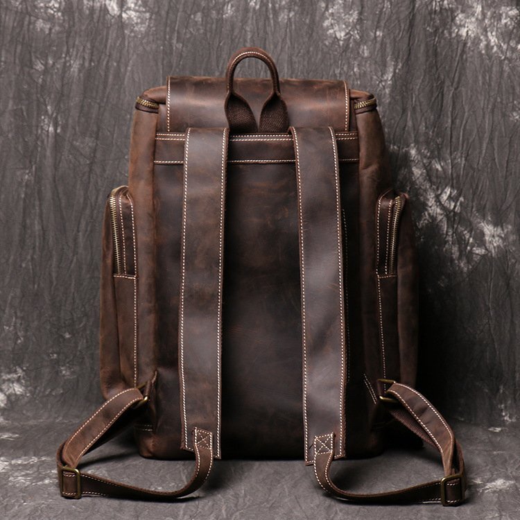  original leather rucksack men's leather backpack rucksack outdoor 14 -inch PC correspondence commuting going to school casual combined use ti bag 