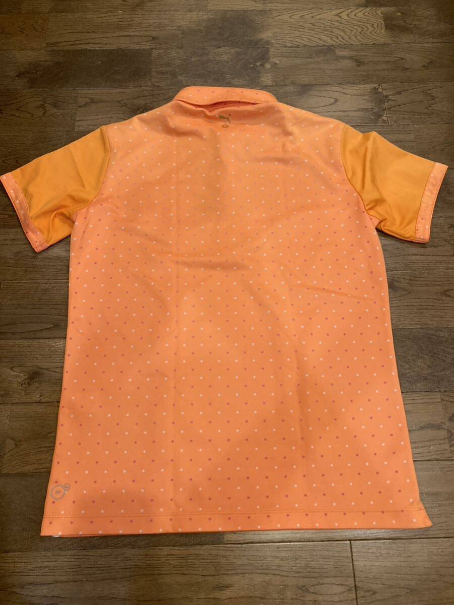 [ прекрасный товар ]PUMA GOLF рубашка-поло с коротким рукавом размер M мужской полька-дот рисунок Puma Golf рубашка с коротким рукавом 
