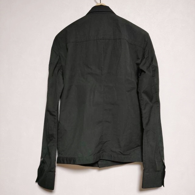 4-0411M∞JULIUS MA シャツジャケット コットン 比翼ジップ 長袖シャツ 2009SS ブラック ユリウス F93940の画像2