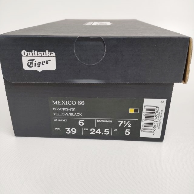 4-0413G◎ONITSUKA TIGER 新品 MEXICO 66 Yellow/Black サイズ24.5cm スニーカー イエロー オニツカタイガー 237440の画像6